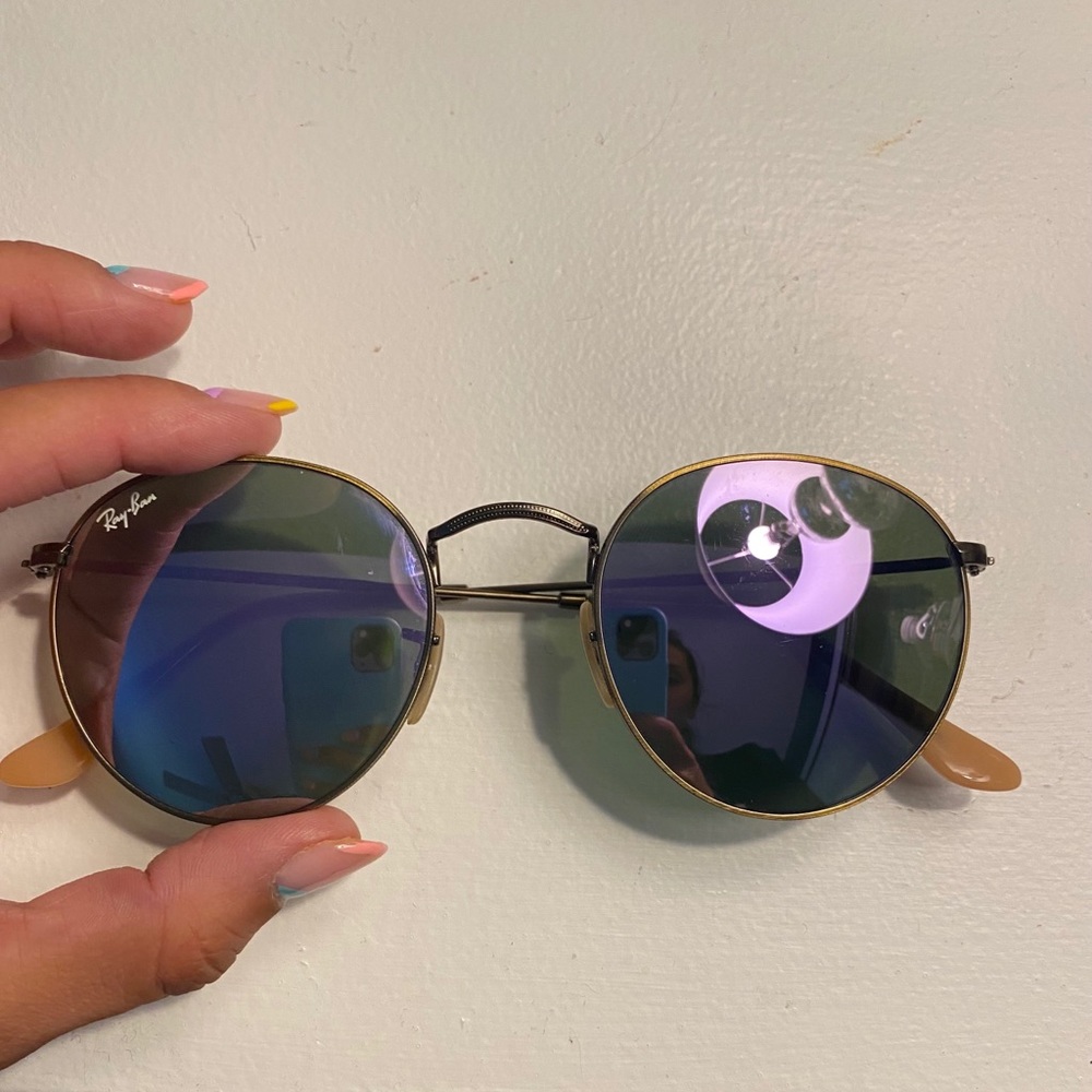 Purple lens round Raybans